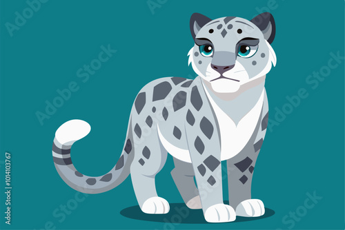 Snow Leopard Emotions Happy, Sad, Funny, Yoga, and Dance Vector Illustrations, Explore a variety of snow leopard emotions in vector illustrations for creative projects