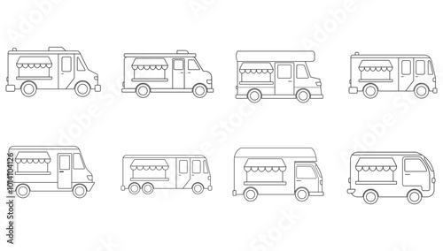 Food Truck Doodle Icon SET