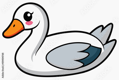 Mute Swan Emotions: Vector Illustrations for Every Mood - Happy, Sad, Angry, and More, Expressive mute swan illustrations showcasing various emotions and activities photo