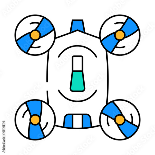 copter robot line icon vector. copter robot sign. isolated symbol illustration