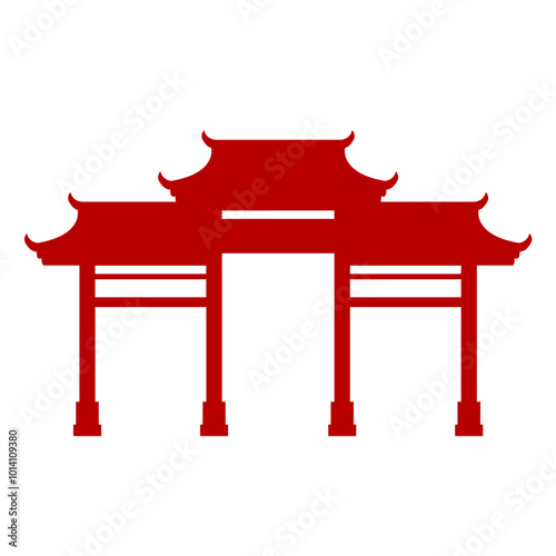 Chinese Gate Silhouette