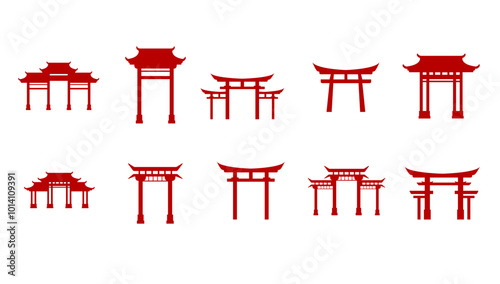Chinese Gate Silhouette SET