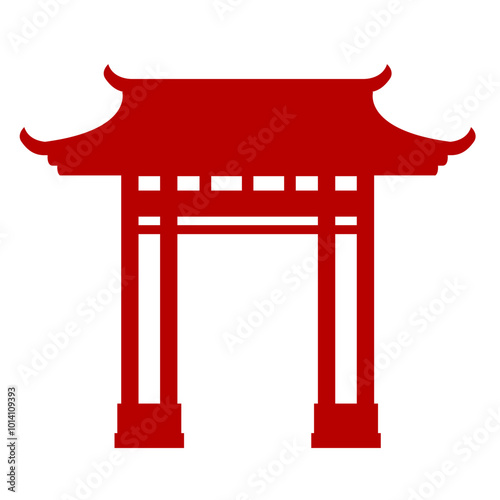 Chinese Gate Silhouette