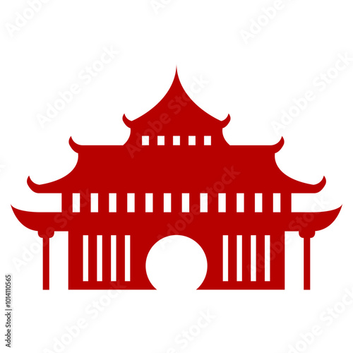 Chinese Temple Silhouette