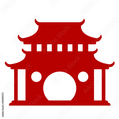 Chinese Temple Silhouette