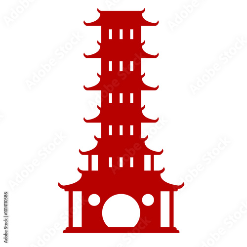 Chinese Temple Silhouette