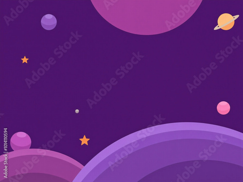 Colorful cosmic background with planets and stars