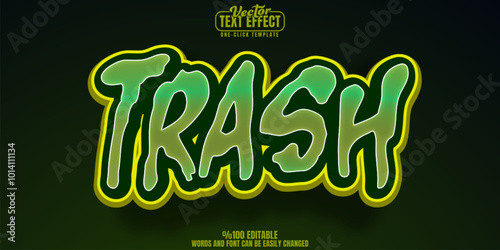 Trash editable text effect, customizable garbage and waste 3d font style