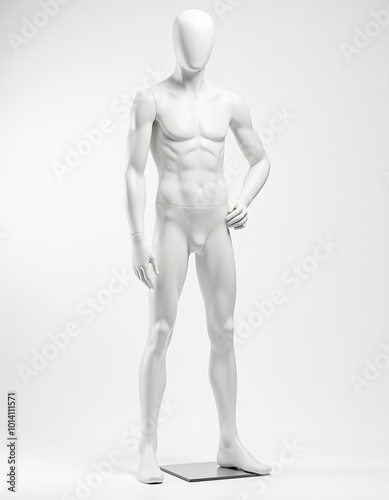 Male maked mannequin in a studio. Generative AI