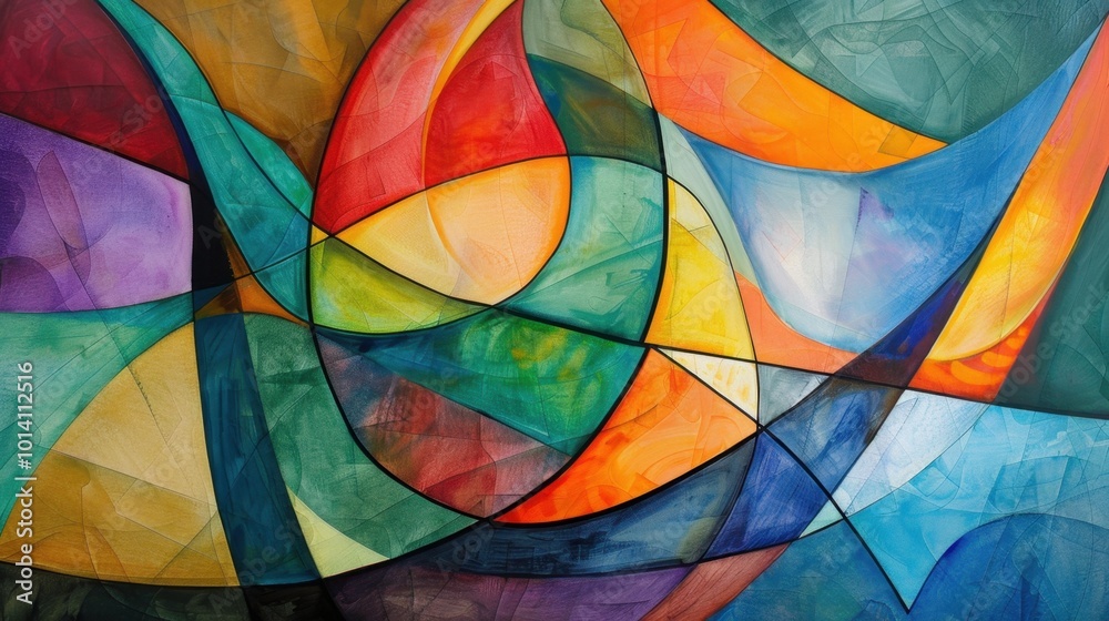 Fototapeta premium Vibrant Abstract Geometric Colorful Artwork