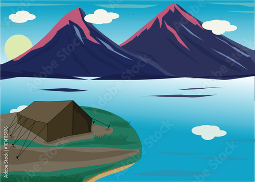 camping with beautiful lake views and mountain views