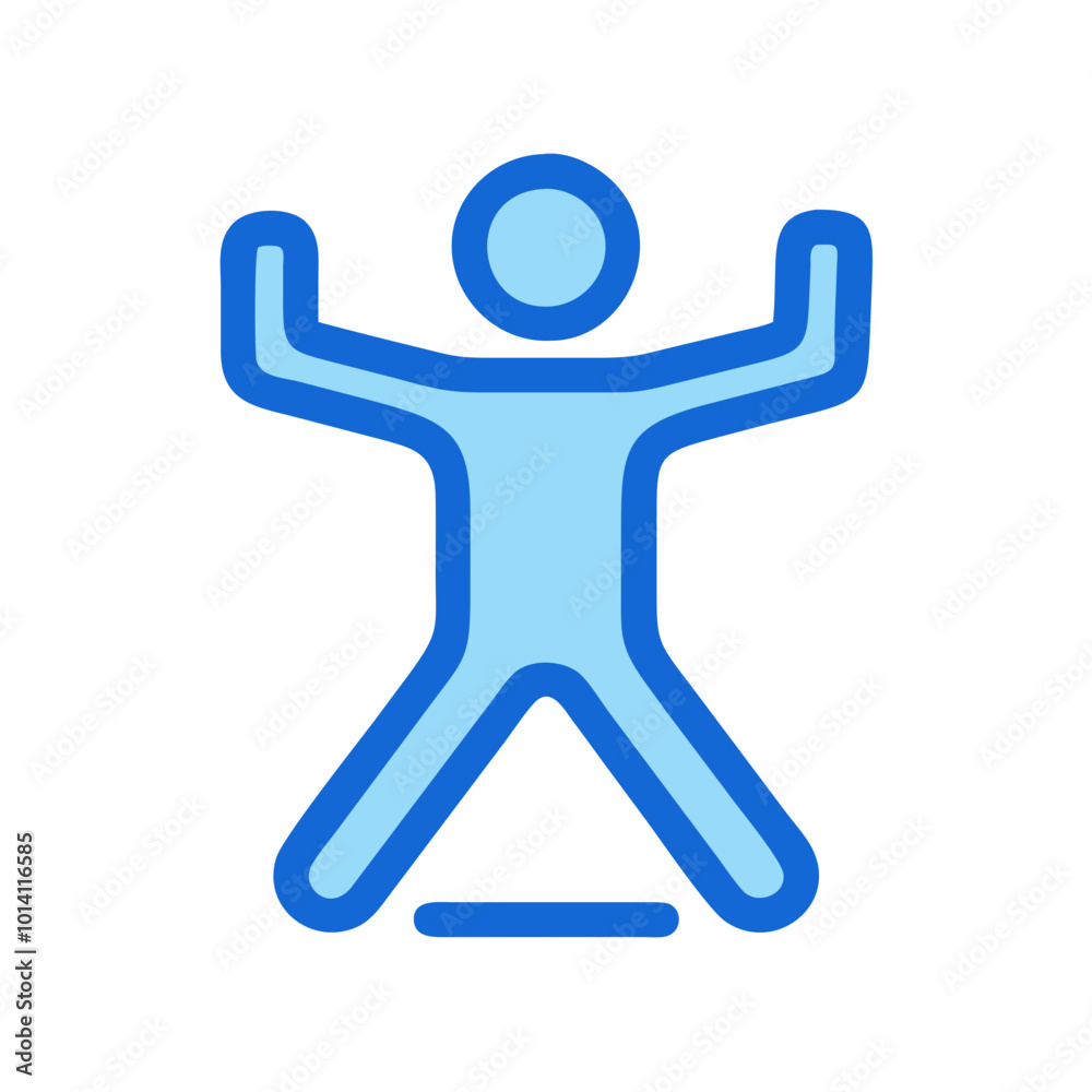 Fitness Figure Icon, Blue Vector for Exercise and Health. Fitness Figure Icon, Blue Vector for Exercise and Health.