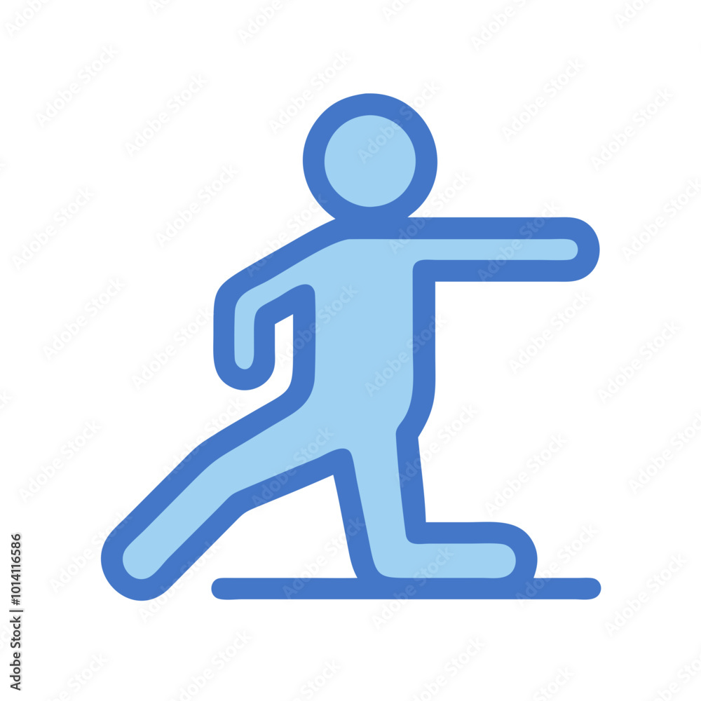 Fitness Figure Icon, Blue Vector for Exercise and Health. Fitness Figure Icon, Blue Vector for Exercise and Health.