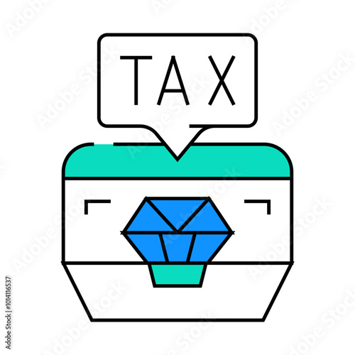 jewelry tax line icon vector. jewelry tax sign. isolated symbol illustration photo