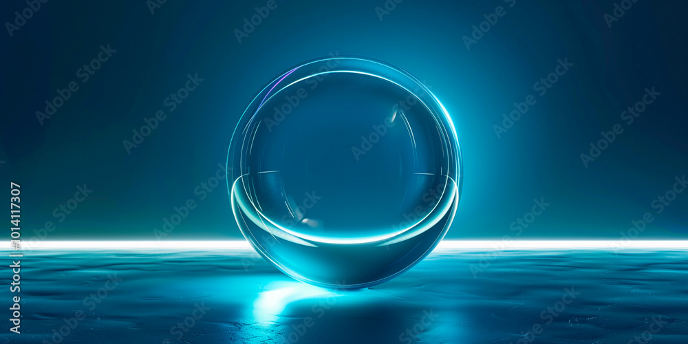 Glass sphere mockup placed on a minimalistic background with subtle lighting, sleek reflective design. branding, product presentation, display, ample space. banner poster cover. Generative Ai content Glass sphere mockup placed on a minimalistic background with subtle lighting, sleek reflective design. branding, product presentation, display, ample space. banner poster cover. Generative Ai content