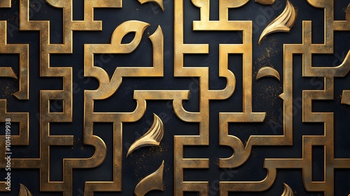 Bold Colorful Geometric Maze Pattern Creating a Stunning 3D Design picture