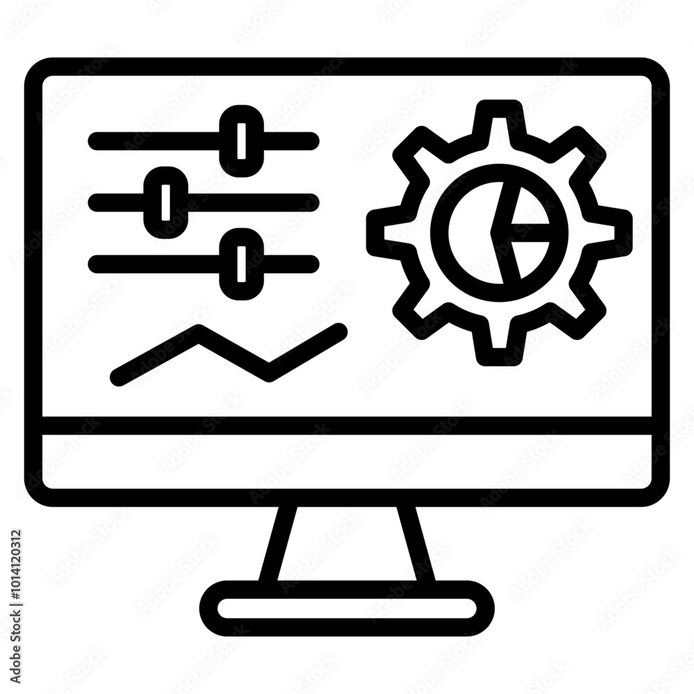 Data Optimization Outline Icon Data Optimization Outline Icon
