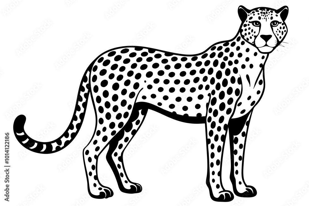 Cute Cheetah silhouette minimalistic vector art illustration Cute Cheetah silhouette minimalistic vector art illustration
