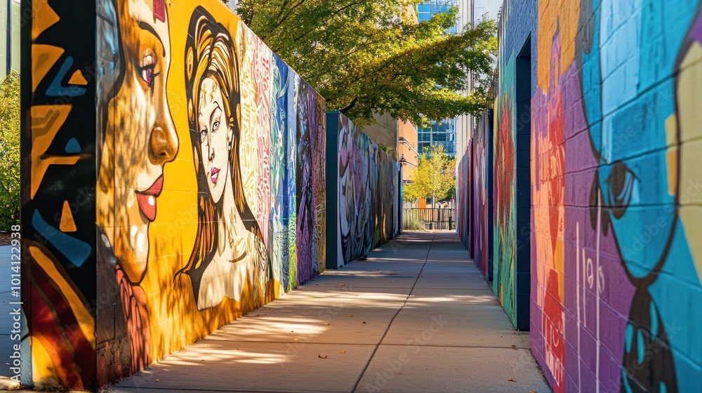 Obraz premium Colorful Graffiti Alleyway