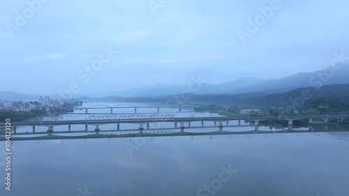 Wallpaper Mural bridge River Aerial  Republic of Korea
 Torontodigital.ca