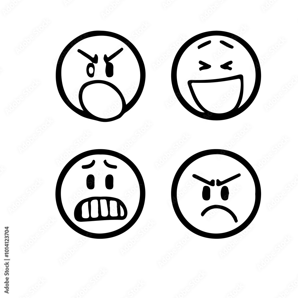 Fototapeta premium emoji face illustrator icon for social media needs that express your design
