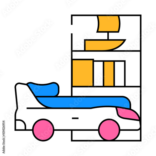 children furniture line icon vector. children furniture sign. isolated symbol illustration