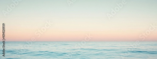 Pastel Serenity, a tranquil seascape with soft hues blending into the sky, embodying minimalist elegance and calmness.
