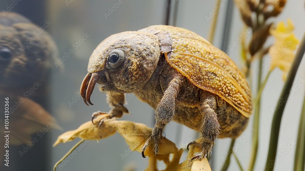 Close-Up of a Unique Beetle with Striking Features