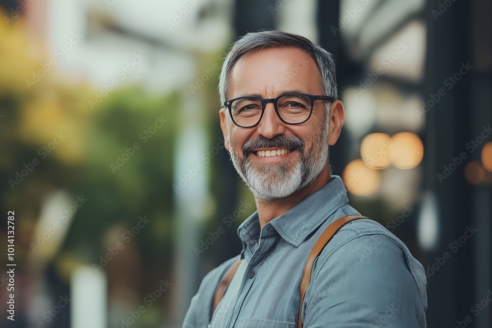 Middle Aged Businessman in Casual Business Attire Happy and Smiling, Freelance, Business, Marketing, Finance, Employees Middle Aged Businessman in Casual Business Attire Happy and Smiling, Freelance, Business, Marketing, Finance, Employees