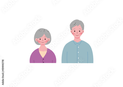 老夫婦のイラスト