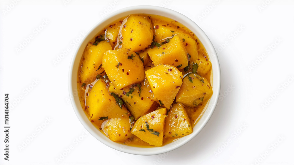 Aloo sabji bowl on white background Aloo sabji bowl on white background