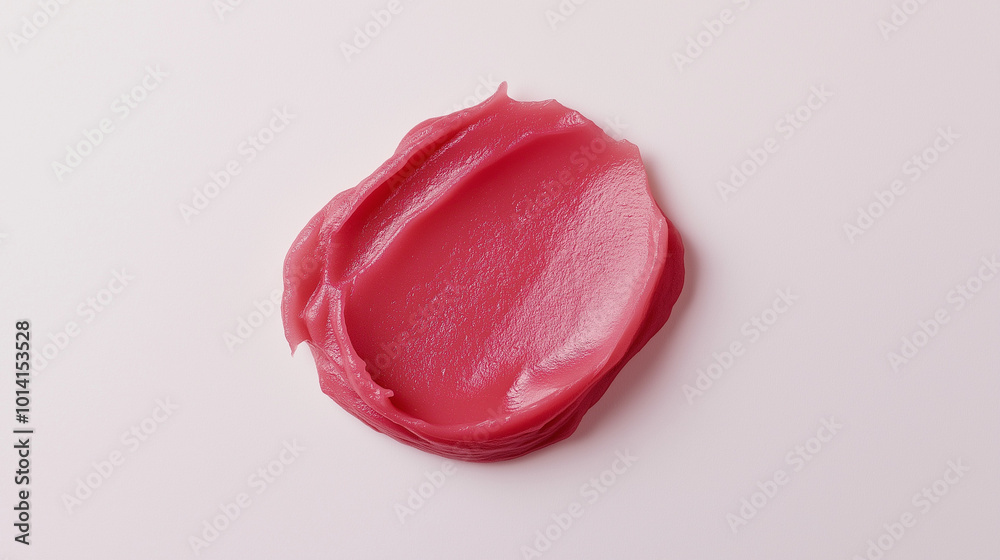 a single, elegant swatch of fruit puree on a white background, with soft color gradients and a subtle sheen to highlight the texture and glossiness of the puree
