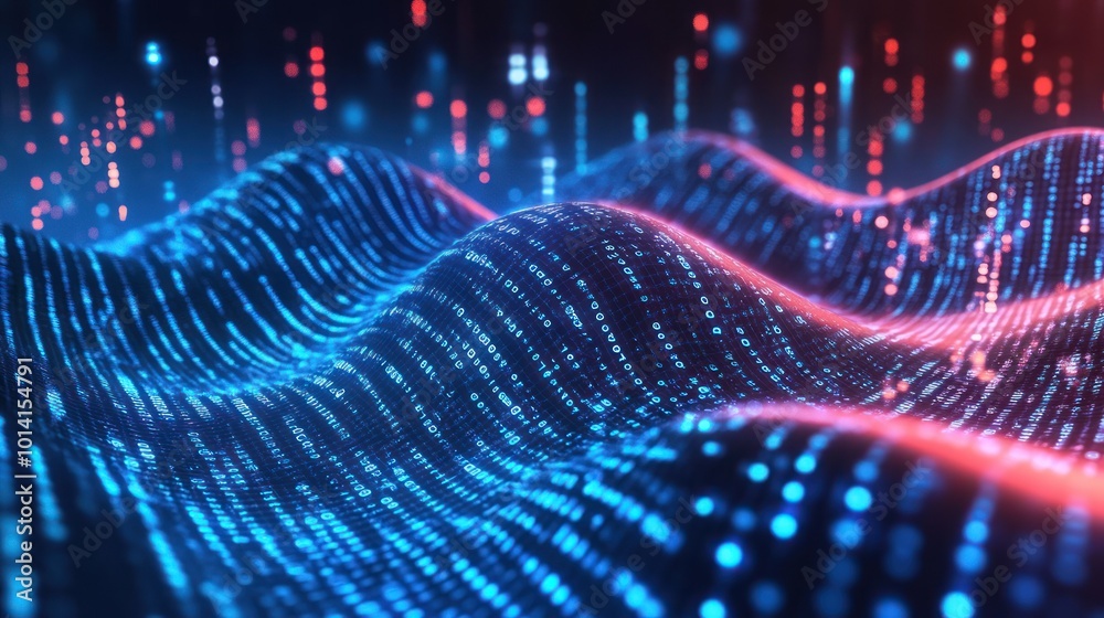 Abstract digital waves of data Abstract digital waves of data