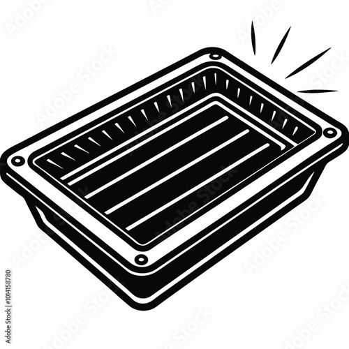 Baking Dish Icon Symbol. Outline Style illustration silhouette