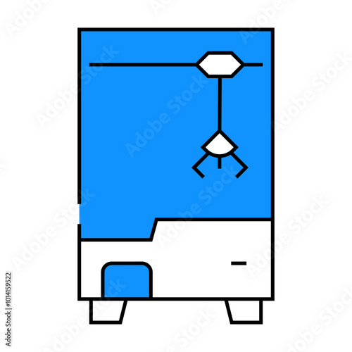 play toy machine with crane line icon vector. play toy machine with crane sign. isolated symbol illustration