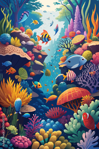coral reef and fishes