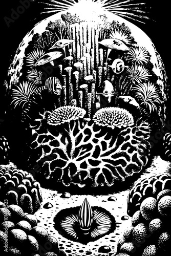abstract reef and fish