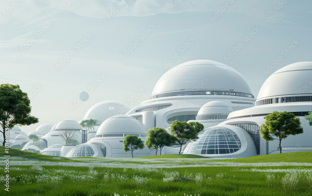 Fototapeta premium Highly developed futuristic technological cityscape 