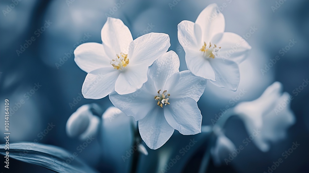 Obraz premium Delicate White Flowers in Bloom - Nature Photography