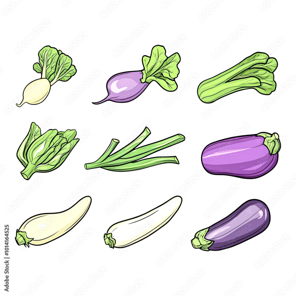Fresh Vegetables Collection Illustration Fresh Vegetables Collection Illustration