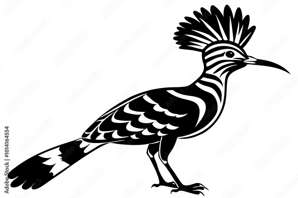 Cute Hoopoe silhouette minimalistic vector art illustration Cute Hoopoe silhouette minimalistic vector art illustration