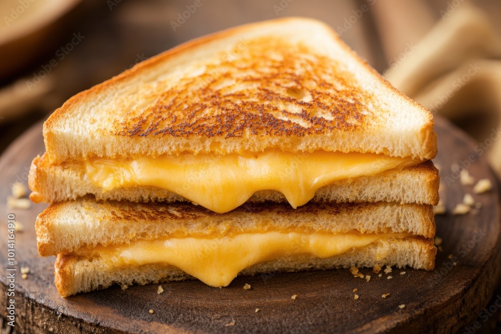 Golden grilled cheese sandwich with melted cheddar Golden grilled cheese sandwich with melted cheddar