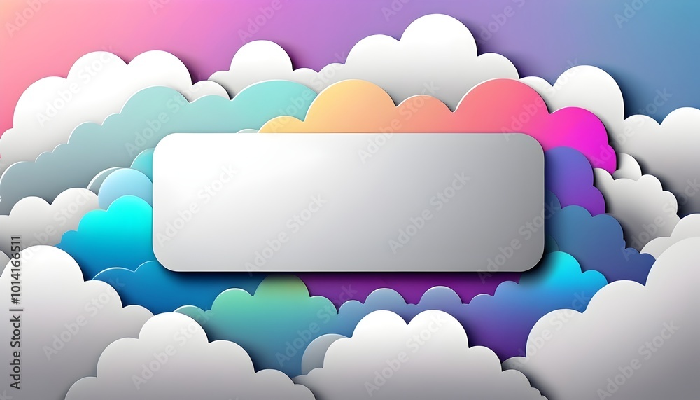 rainbow cloud background with silver text frame for sleek business card visuals rainbow cloud background with silver text frame for sleek business card visuals