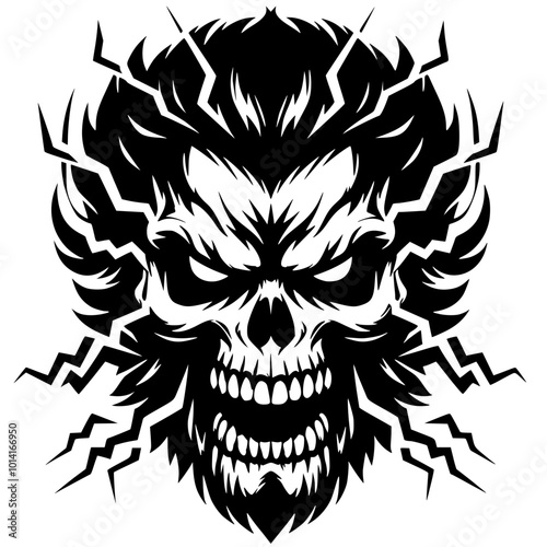 Silhouette illustration of death metal