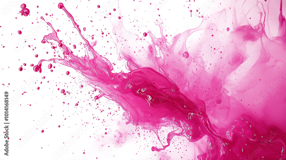 A splash of pink paint on a white background A splash of pink paint on a white background