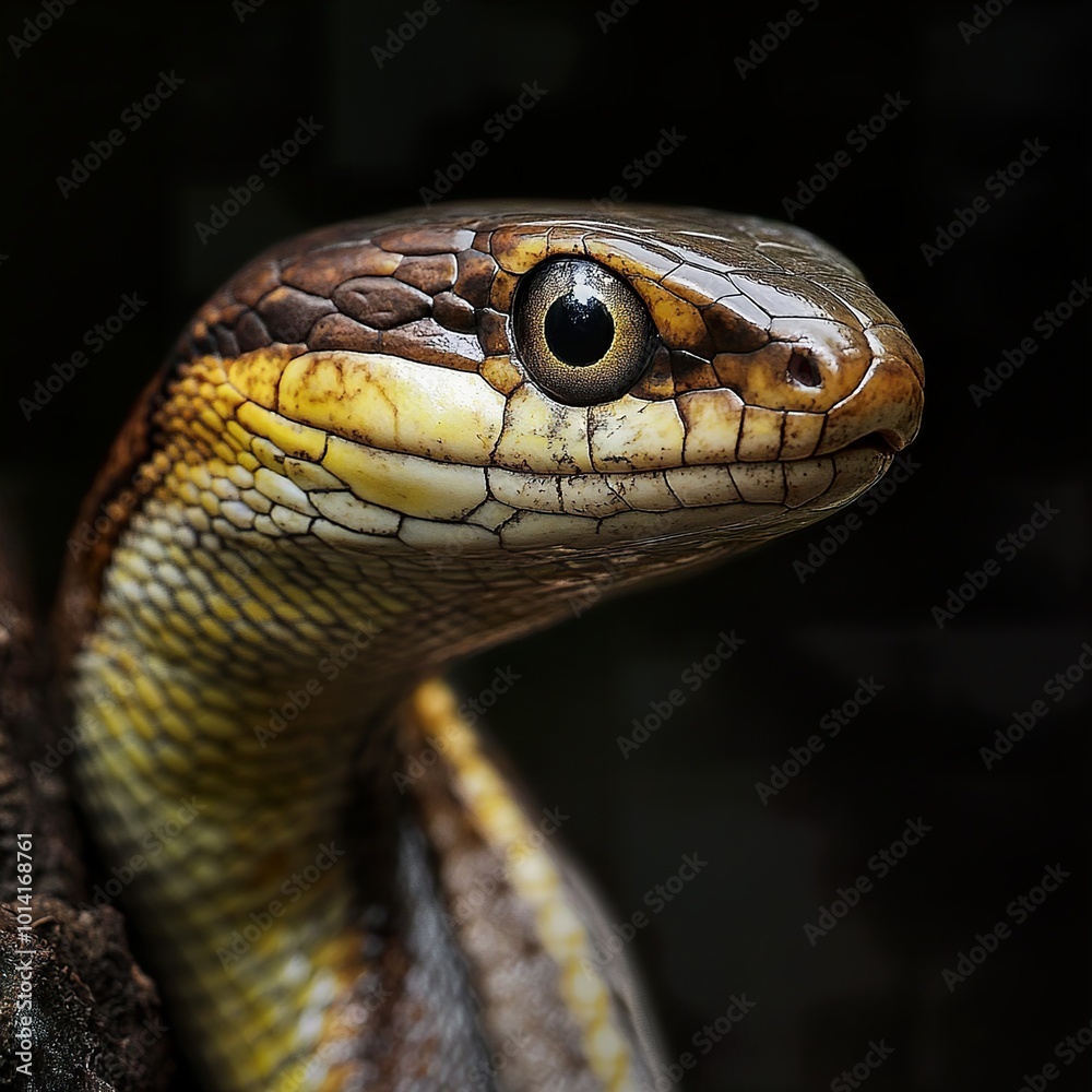Close-Up Portrait of a Snake's Eye Close-Up Portrait of a Snake's Eye