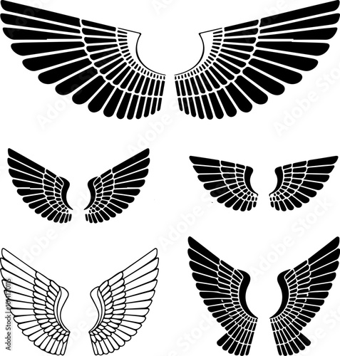 Elegant Angel Wings Set – Perfect for Graphic Design and Digital Art Projects.