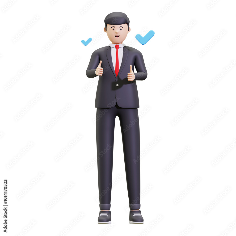 3d Businessman Giving Thumbs Up Illustration 3d Businessman Giving Thumbs Up Illustration