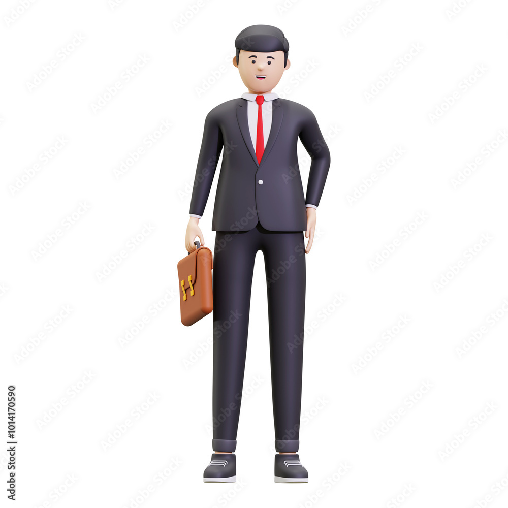 3d Businessman With Briefcase Illustration 3d Businessman With Briefcase Illustration