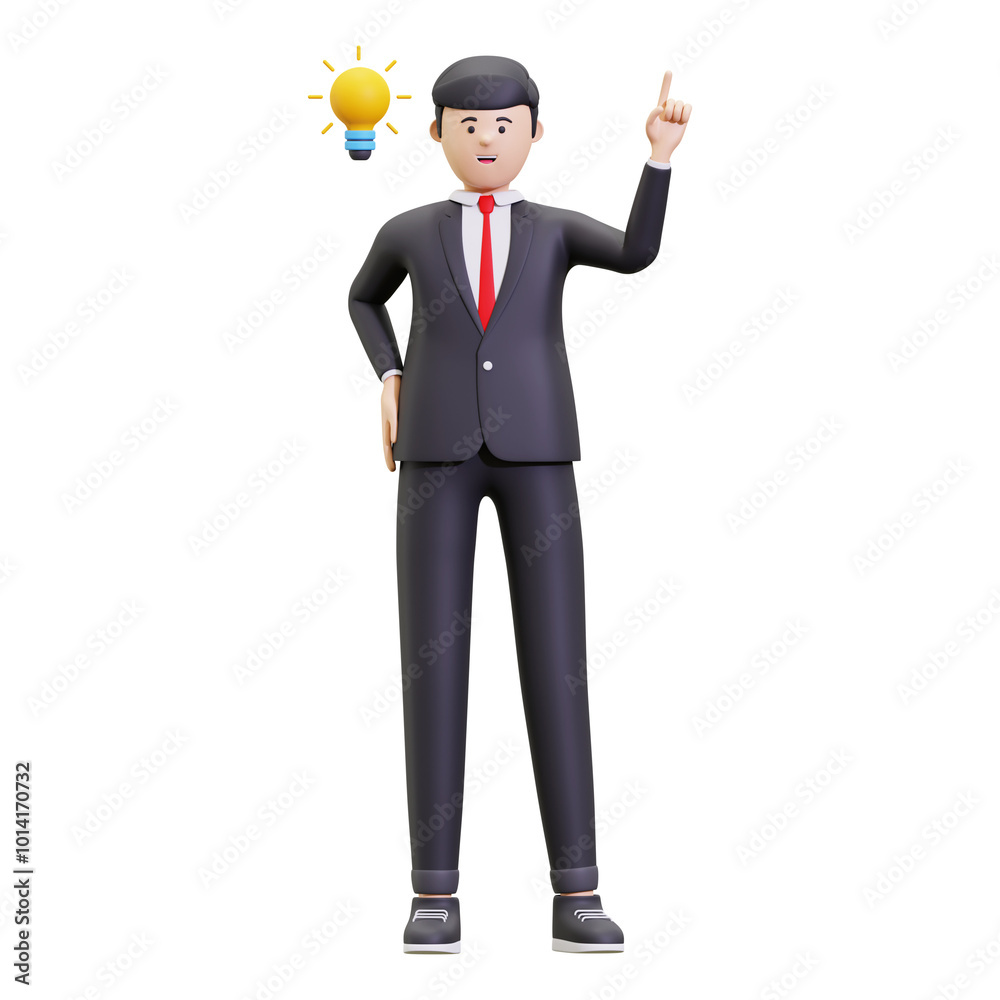 3d Businessman With A Business Idea Illustration 3d Businessman With A Business Idea Illustration